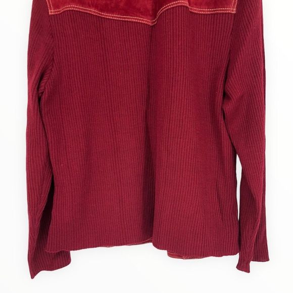 Coldwater Creek Rust Western Suede Knit Sweater Jacket Long Sleeve NWT size 16 - Picture 5 of 11